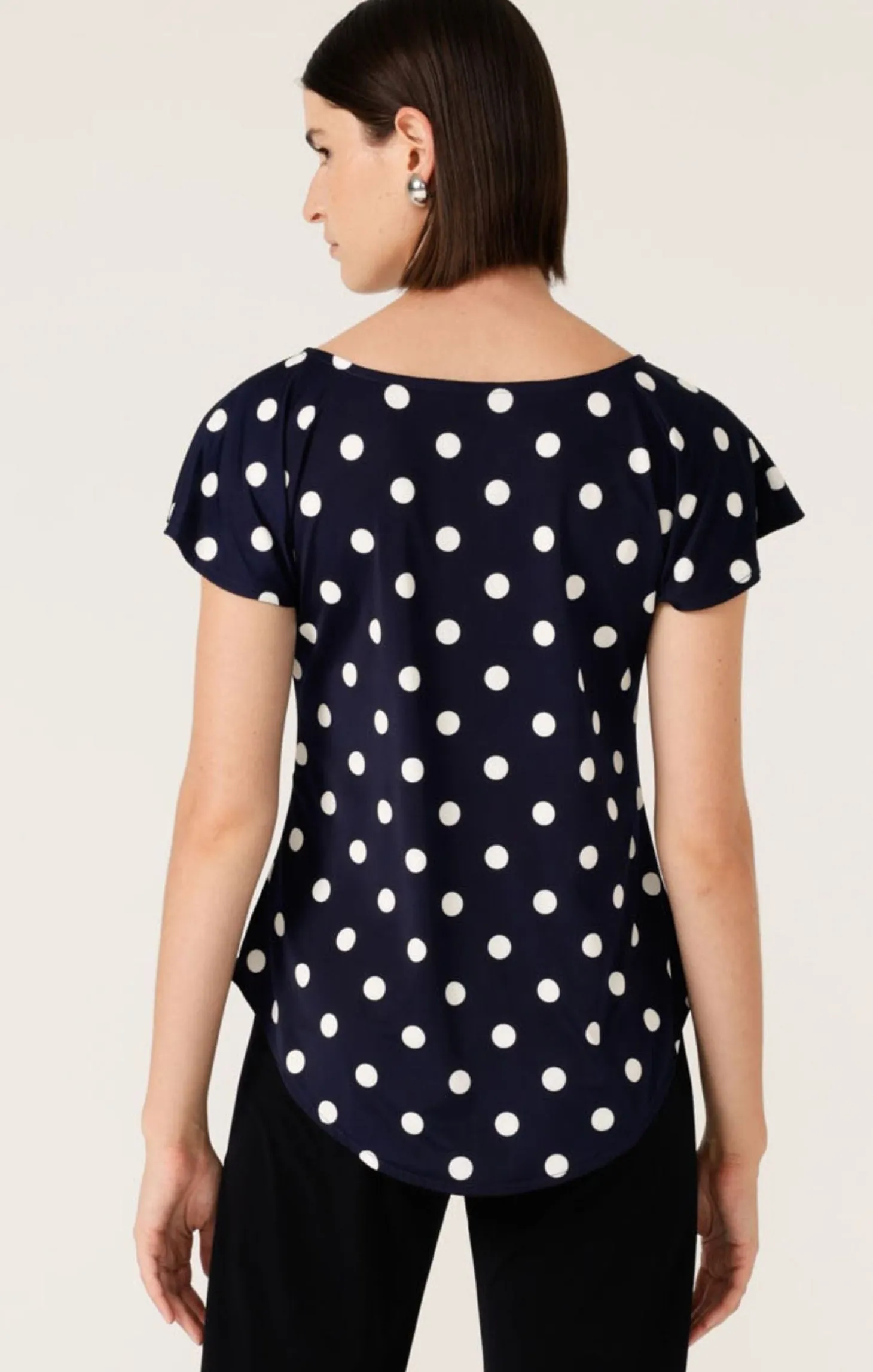 ANALIA TOP IN NAVY WHITE SPOT