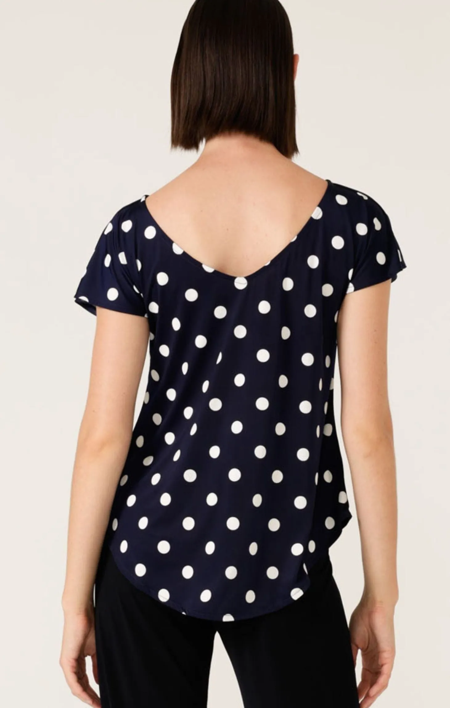 ANALIA TOP IN NAVY WHITE SPOT
