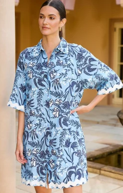 AURIENNE WAVE DRESS IN CORNFLOWER