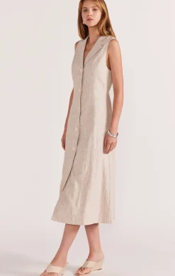 AVERY MIDI DRESS IN NATURAL MARLE