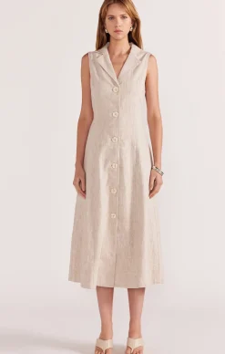 AVERY MIDI DRESS IN NATURAL MARLE
