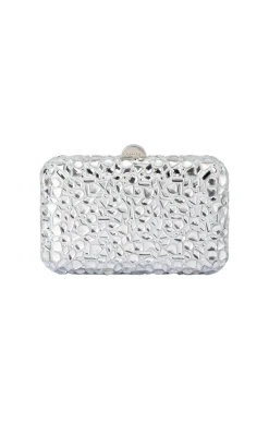 AVIVA CRYSTAL CLUTCH IN SILVER