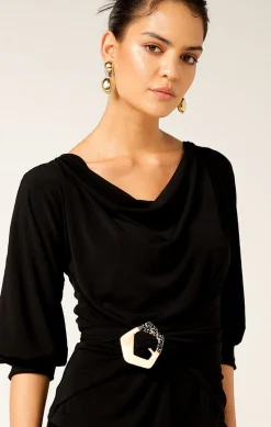 BUCKLE ACCESSORY IN GOLD BLACK MARBLE