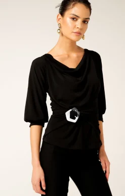 BUCKLE ACCESSORY IN SILVER BLACK MARBLE