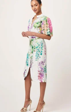 CARLYLE EMBROIDERED LINEN DRESS