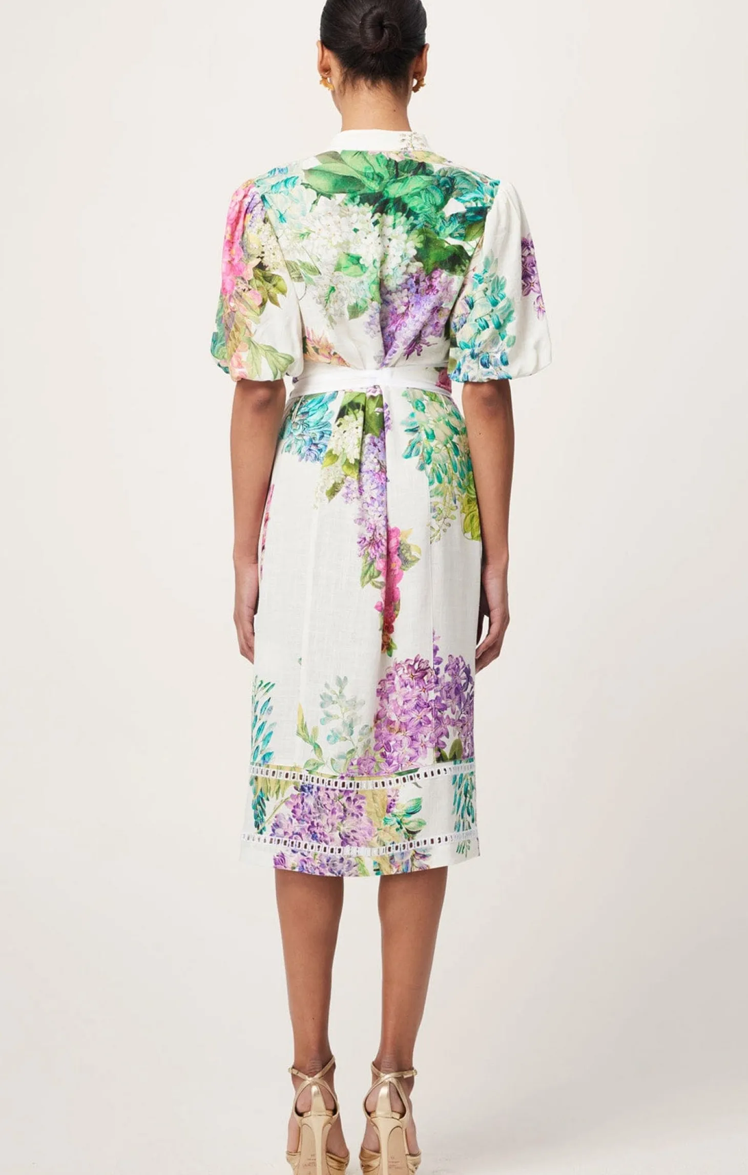 CARLYLE EMBROIDERED LINEN DRESS