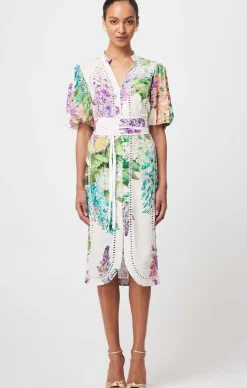 CARLYLE EMBROIDERED LINEN DRESS