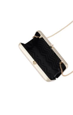CHICA EMBOSSED CLUTCH IN GOLD