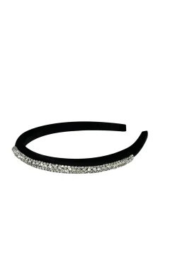 DANICA DIAMANTE HEADBAND IN BLACK AND CRYSTAL
