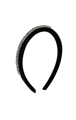 DANICA DIAMANTE HEADBAND IN BLACK AND CRYSTAL