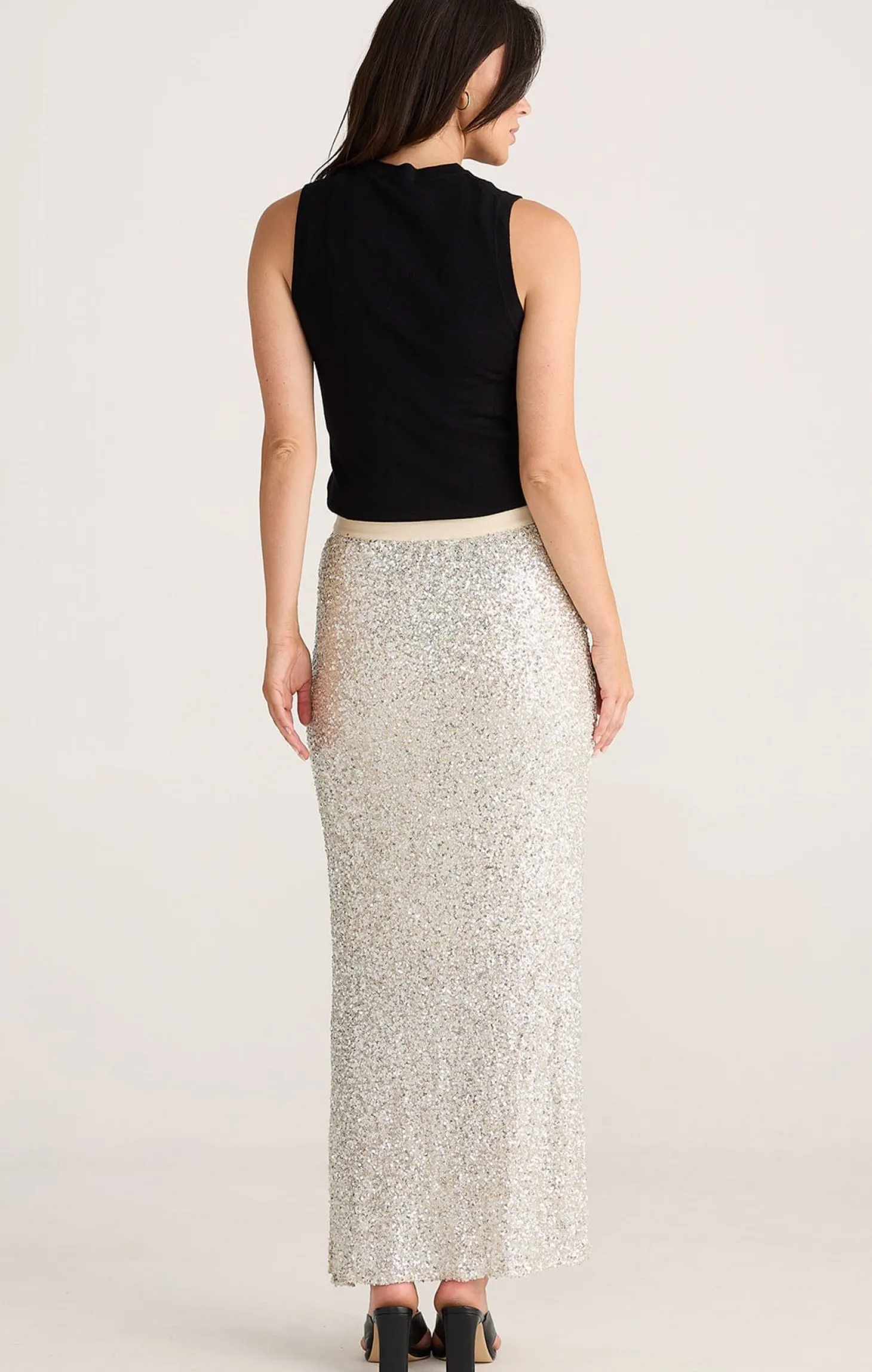 DAZZLE SKIRT IN CHAMPAGNE SEQUIN