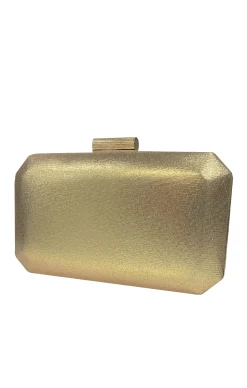 DIAMANTE MESH STRUCTURED CLUTCH IN GOLD