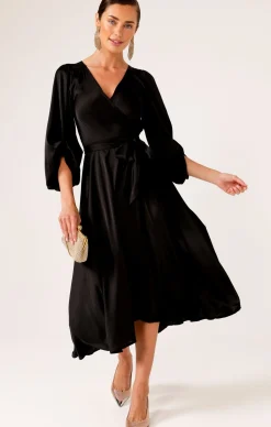 DIMMI WRAP DRESS IN BLACK