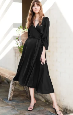 DIMMI WRAP DRESS IN BLACK