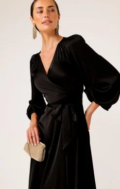 DIMMI WRAP DRESS IN BLACK