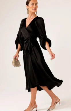 DIMMI WRAP DRESS IN BLACK