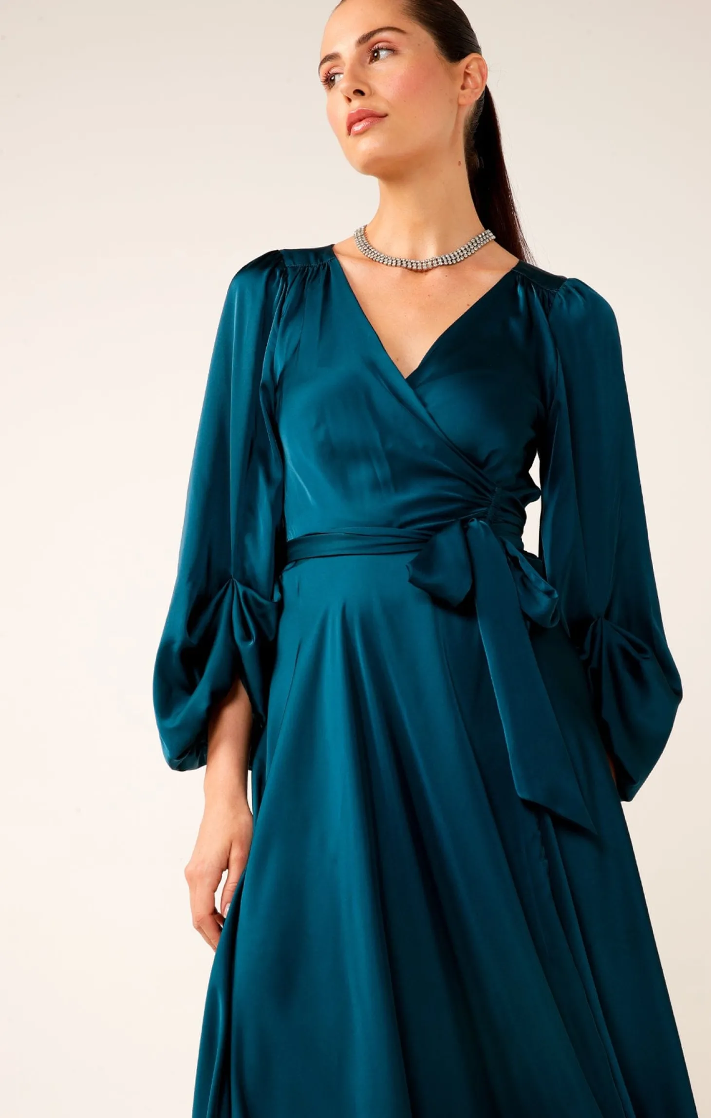 DIMMI WRAP DRESS IN PEACOCK
