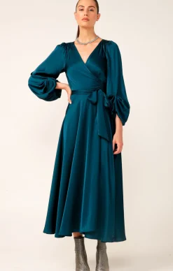 DIMMI WRAP DRESS IN PEACOCK