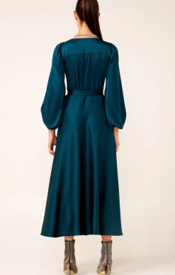 DIMMI WRAP DRESS IN PEACOCK