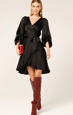 DIMMI WRAP MINI DRESS