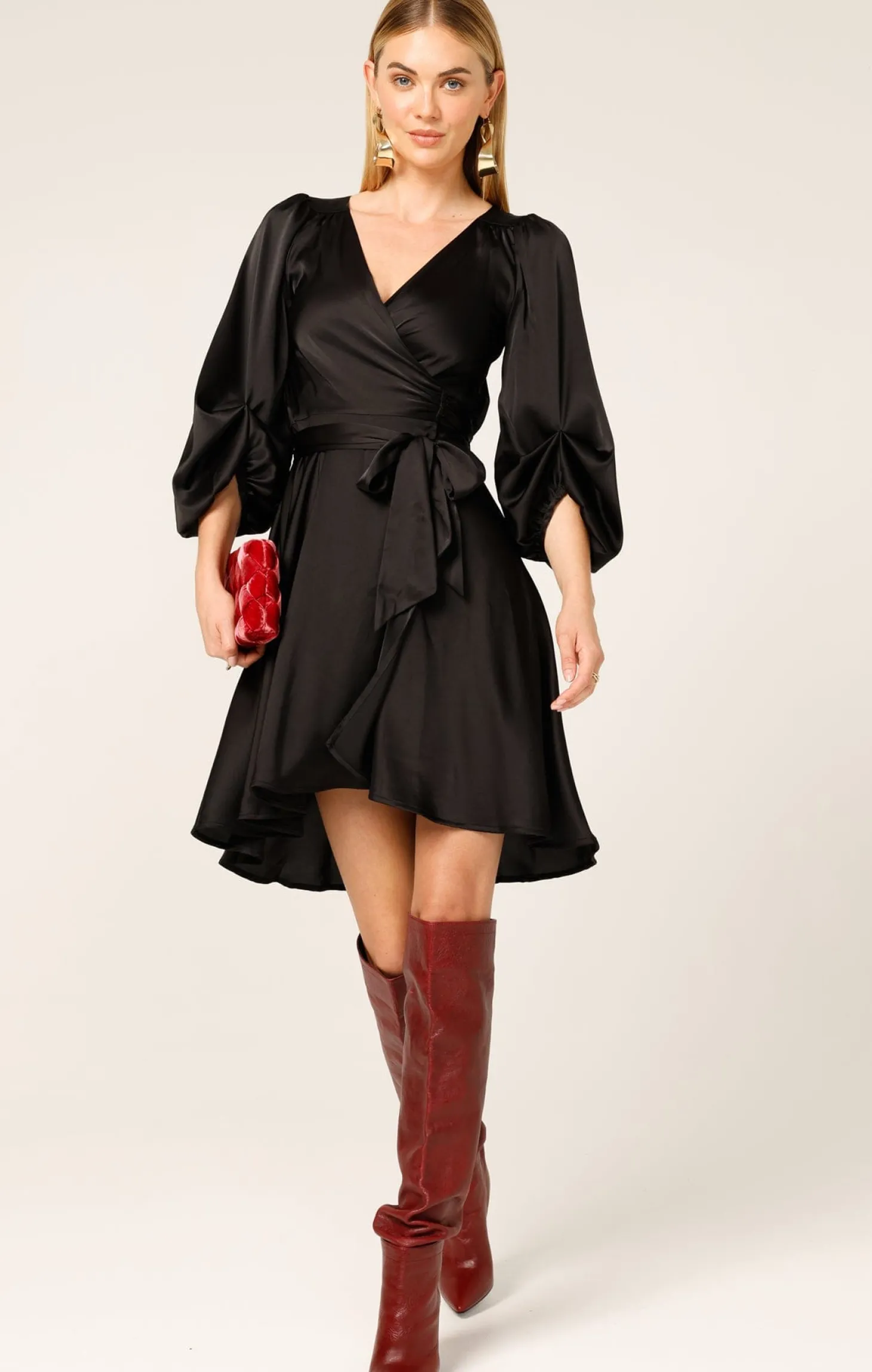 DIMMI WRAP MINI DRESS