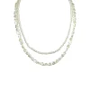 DOUBLE LAYER PEARL NECKLACE IN GOLD