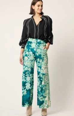 DYNASTY PANT IN JADE FLOWER