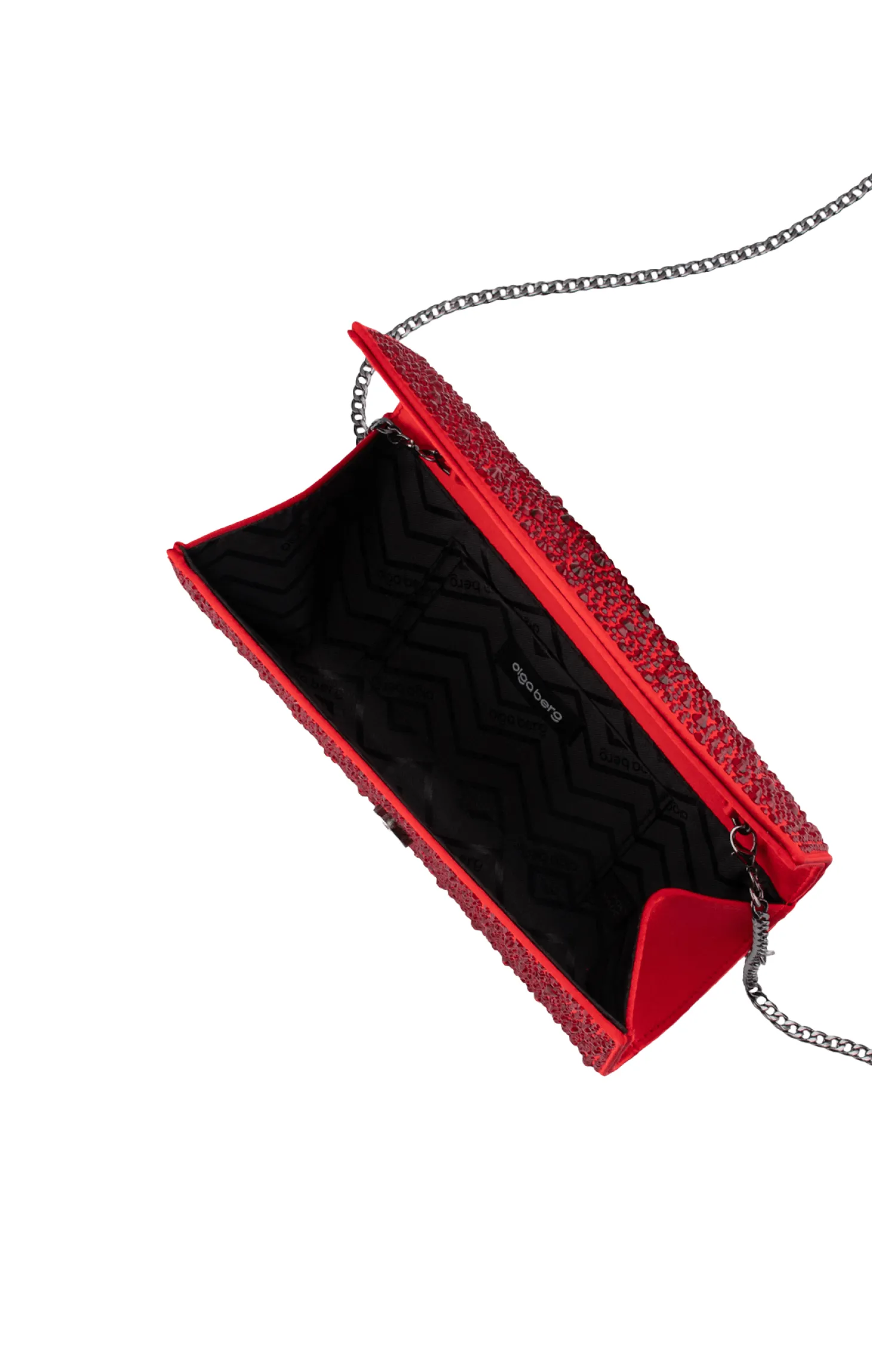 EMMA CRYSTAL CLUTCH IN RED