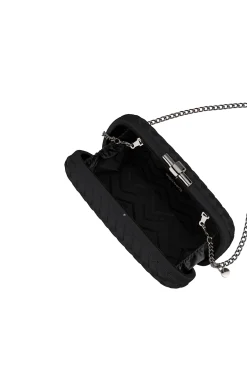 EVELYN WOVEN CLUTCH IN BLACK