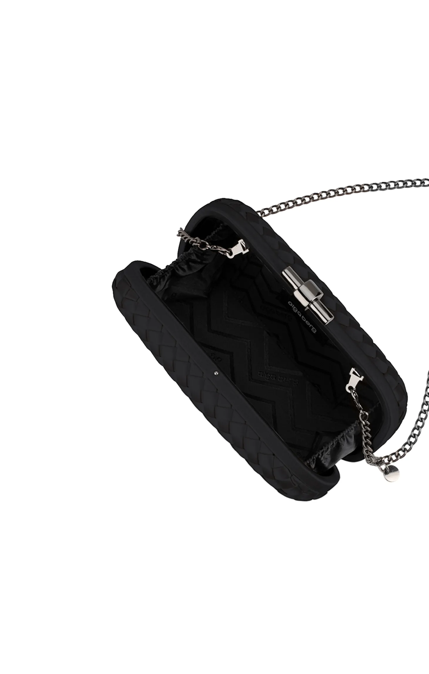 EVELYN WOVEN CLUTCH IN BLACK