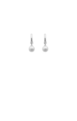 FLEUR PEARL EARRING IN SILVER