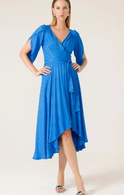 HANWORTH HOUSE WRAP DRESS IN COBALT