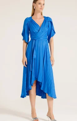 HANWORTH HOUSE WRAP DRESS IN COBALT