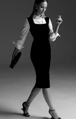 IRIS CAP SLEEVE DRESS IN BLACK
