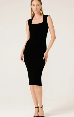 IRIS CAP SLEEVE DRESS IN BLACK