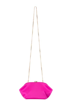 KARINA SATIN CLUTCH IN FUCHSIA