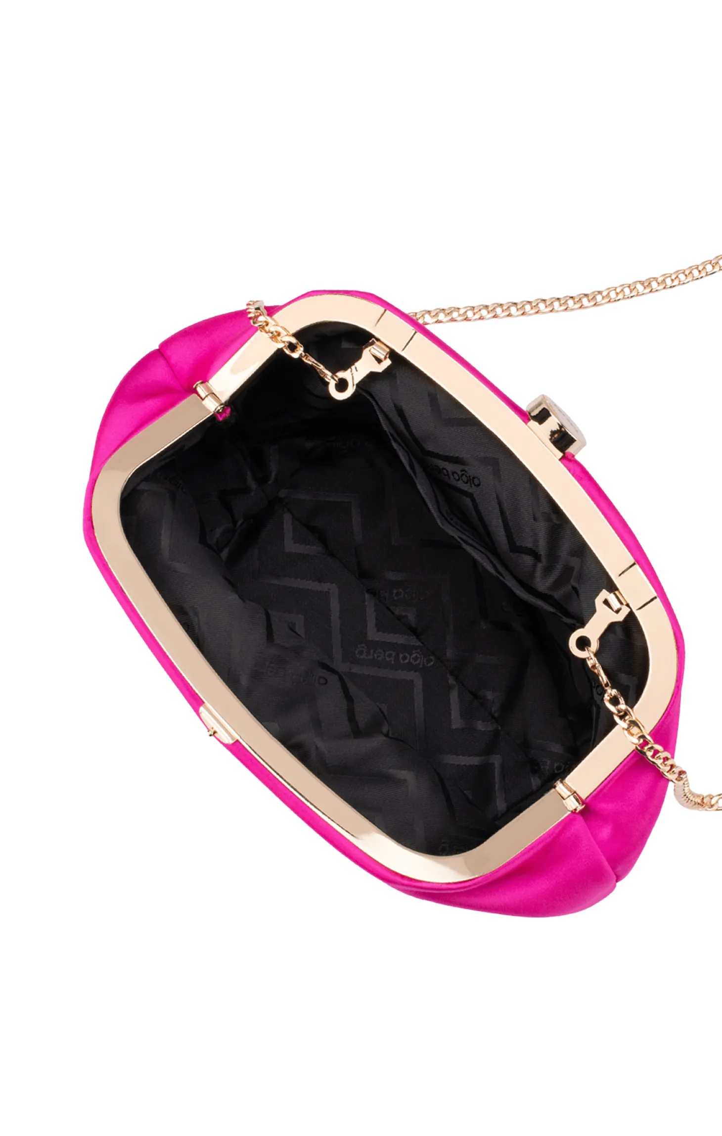 KARINA SATIN CLUTCH IN FUCHSIA