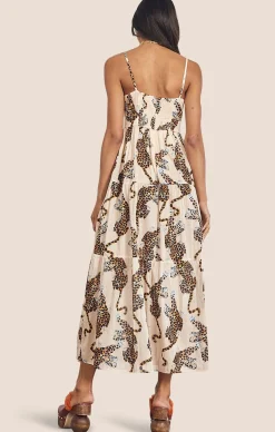 LOTTIE LEOPARD TIE FRONT MIDI DRESS