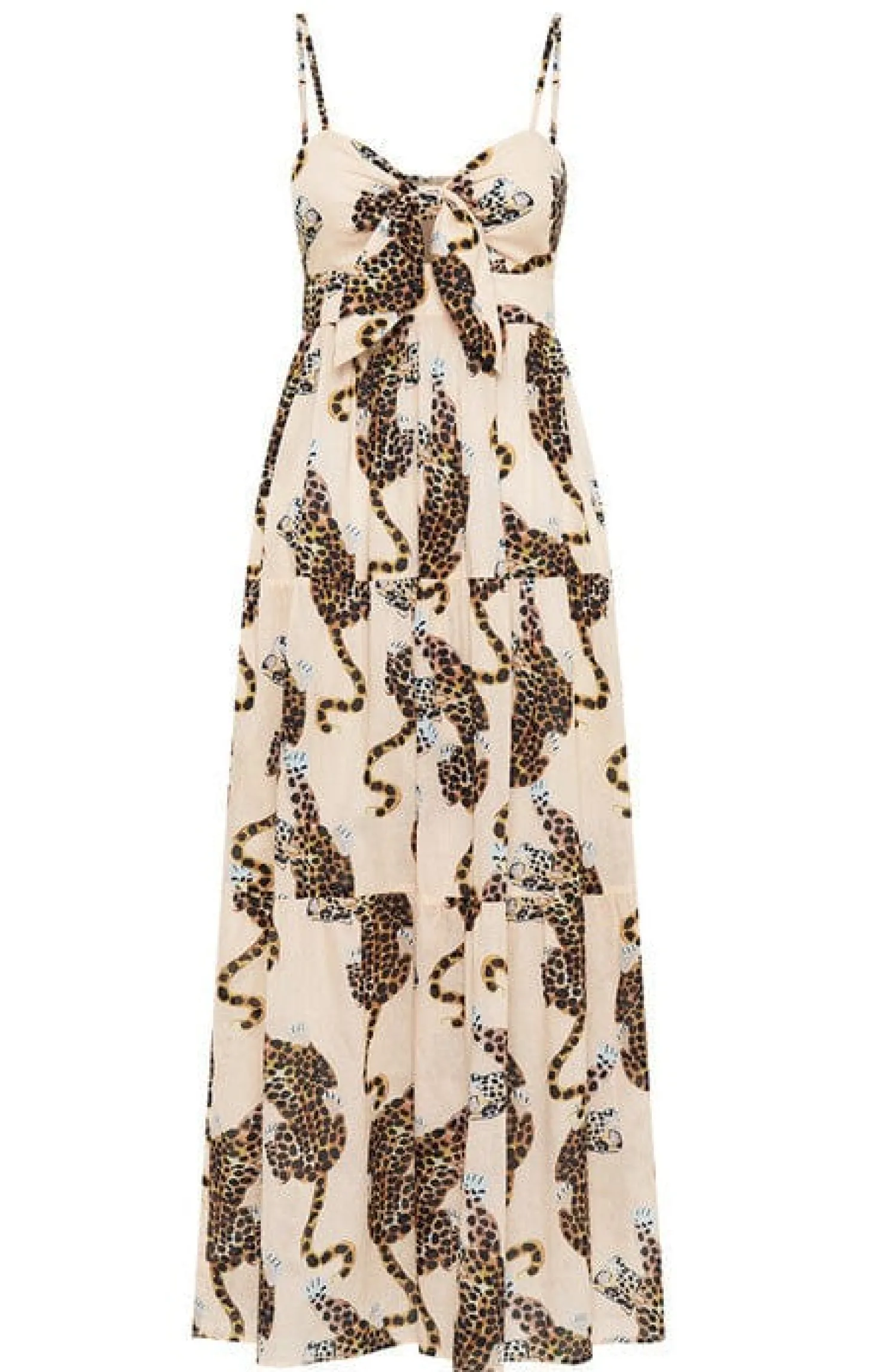 LOTTIE LEOPARD TIE FRONT MIDI DRESS