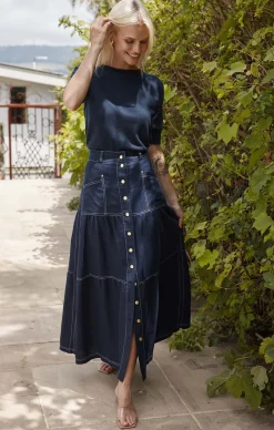 LOTUS LINEN SKIRT