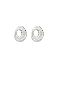 ORGANIC METAL CUT OUT EARRING IN SILVER