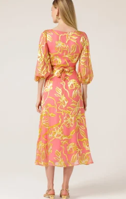 PEACH FACED WRAP DRESS