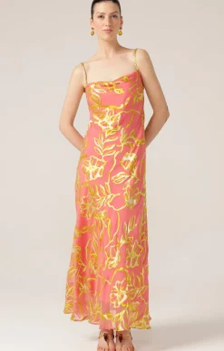 PEACH PHEASANT DRESS