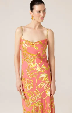 PEACH PHEASANT DRESS