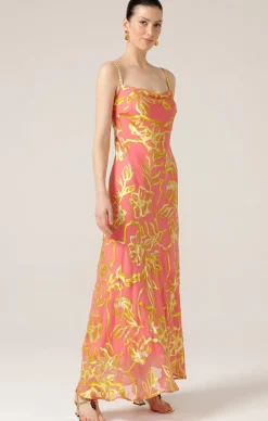 PEACH PHEASANT DRESS
