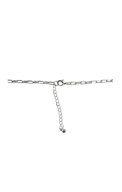 PEARL PANEL FRONT SHORT NECKLACE IN SILVER AND CREAM