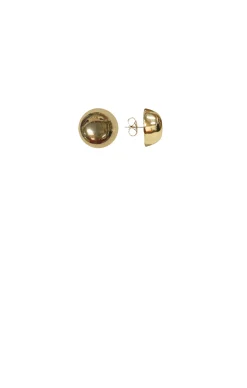 POLISHED DOME STUD EARRING IN GOLD
