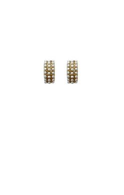 QUINCY PEARL MINI HOOPS IN GOLD
