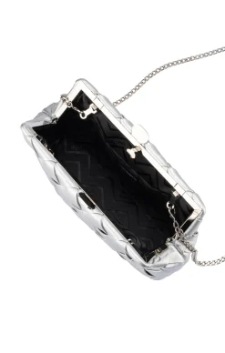 QUINN WOVEN CLUTCH IN SILVER