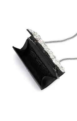 RENATA CRYSTAL ENCRUSTED CLUTCH IN BLACK